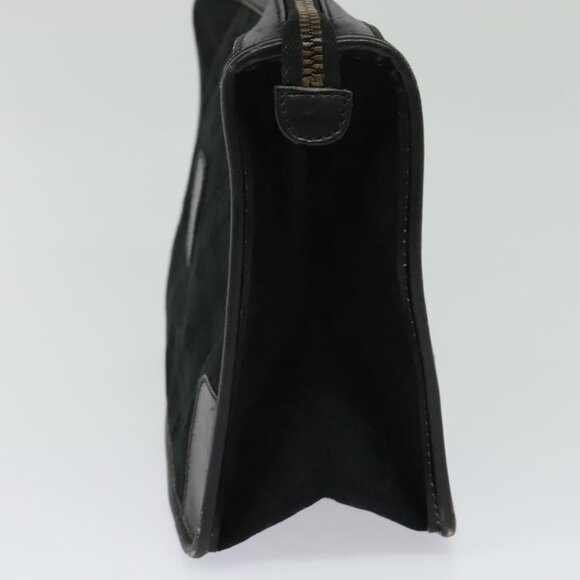 GUCCI GG Canvas Clutch Bag Black Gold Auth 119645 - Picture 8 of 15